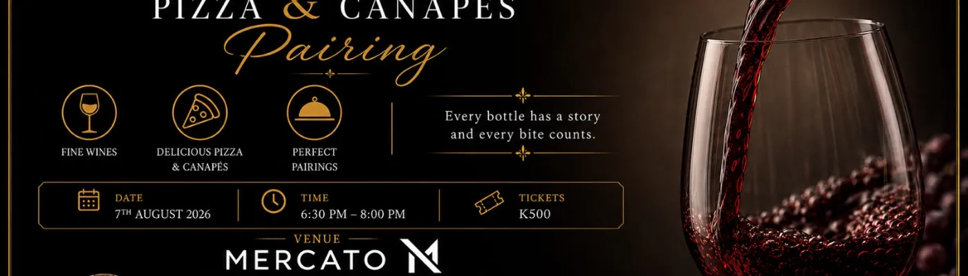 Banner for Wine Tasting with Pizza & Canapés
